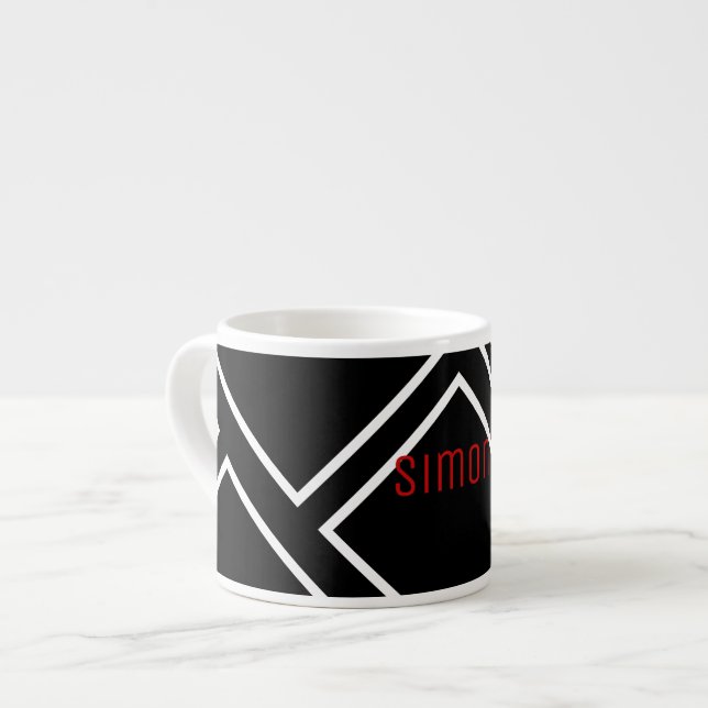 Lägg till ditt namn Personlig espressokopp (Framsida vänster)
