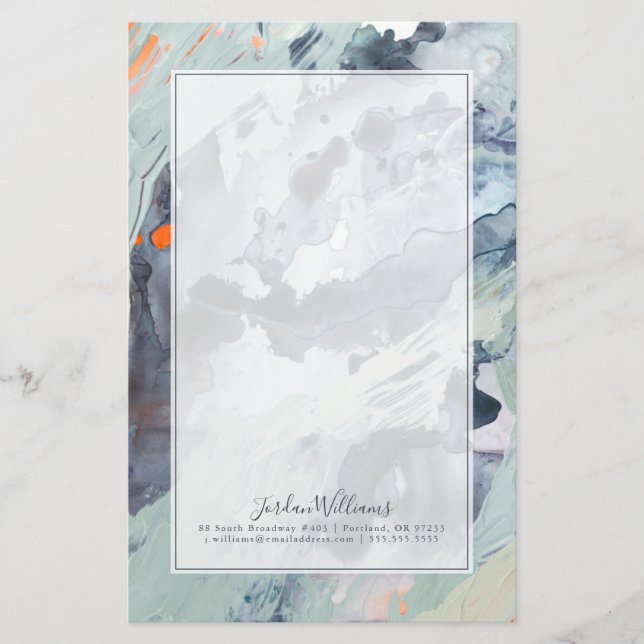 Lägg till ditt namn| Polyponiska havet - blått Brevpapper (Framsida)