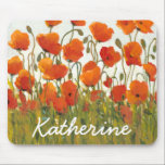 Lägg till ditt namn | Poppies I-rader Musmatta<br><div class="desc">Blommigt</div>
