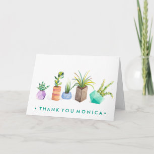 Lägg till ditt namn Pot av Succulents Tack Kort