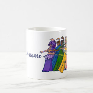 Lägg till ditt namn Rainbow Belly Dancer Art Belly Kaffemugg