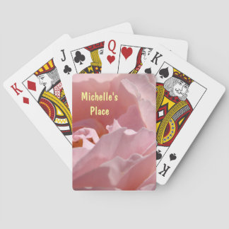 Lägg till ditt namn Rosa ros Spelkort