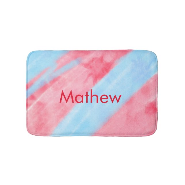 lägg till ditt namn rött b badrumsmatta (Framsidan)