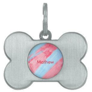 lägg till ditt namn rött b ID-bricka husdjur