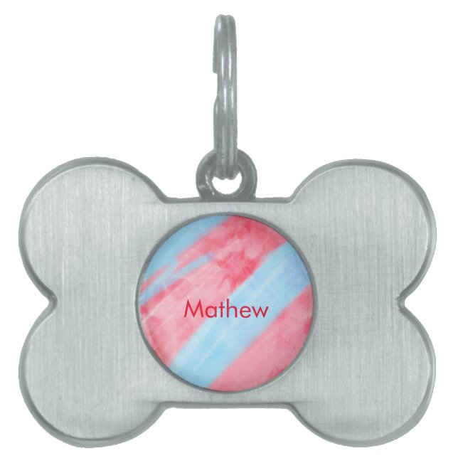 lägg till ditt namn rött b ID-bricka husdjur (Framsidan)