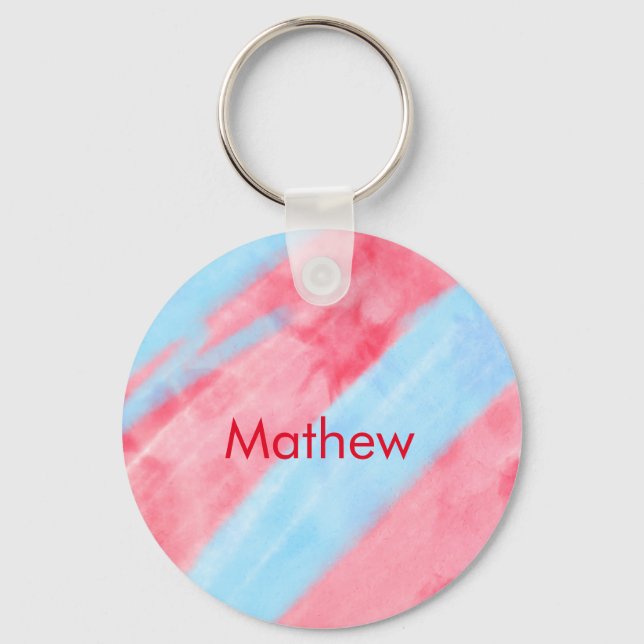 lägg till ditt namn rött b nyckelring (Framsida)