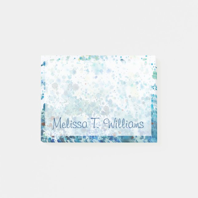 Lägg till ditt namn | Specklat hav I Post-it Block (Framsida)