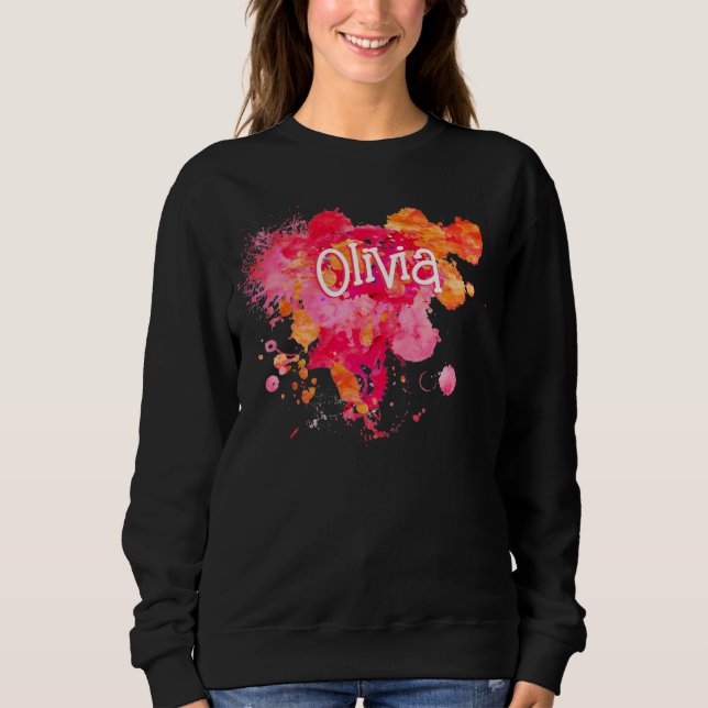 Lägg till ditt namn -Sweat Shirt T Shirt (Framsida)