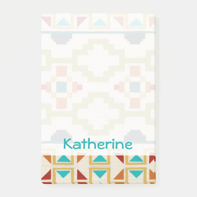 Lägg till ditt namn | Sydvästgeometri I Post-it Block (Framsida)