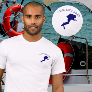 Lägg till ditt namn/text T-Shirt i dykdivern Nauti