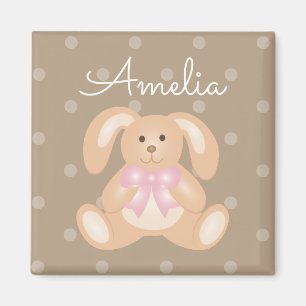 Lägg till ditt namn till Cute Cudely Rosa Ribbon B Magnet
