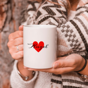Lägg till ditt namn till Cute Minimal Modern White Kaffemugg