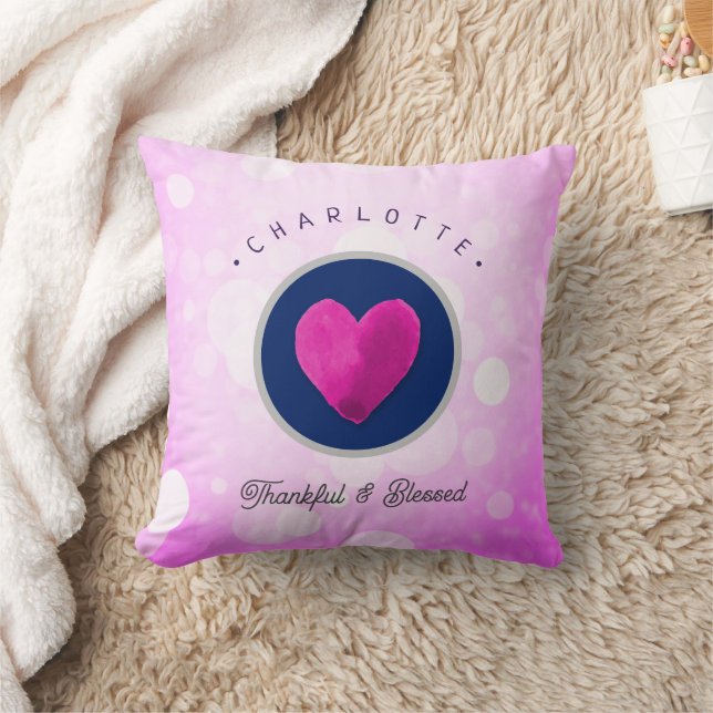 Lägg till ditt namn till Rosa Kudde (Filt)