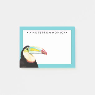 Lägg till ditt namn Tropiskt Toucanfåglar Post-it Block