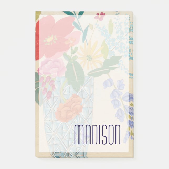 Lägg till ditt namn| Vår Blommar II Post-it Block (Framsida)