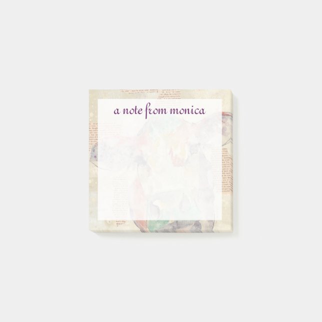 Lägg till ditt namn | Vattenfärgsgrupp - kollage C Post-it Block (Framsida)