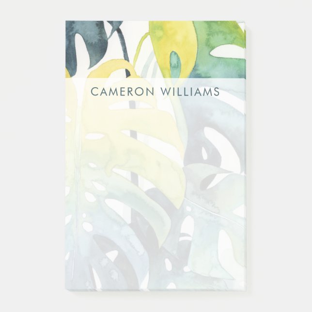 Lägg till ditt namn| Vattenfärgssolnedgången Handf Post-it Block (Framsida)