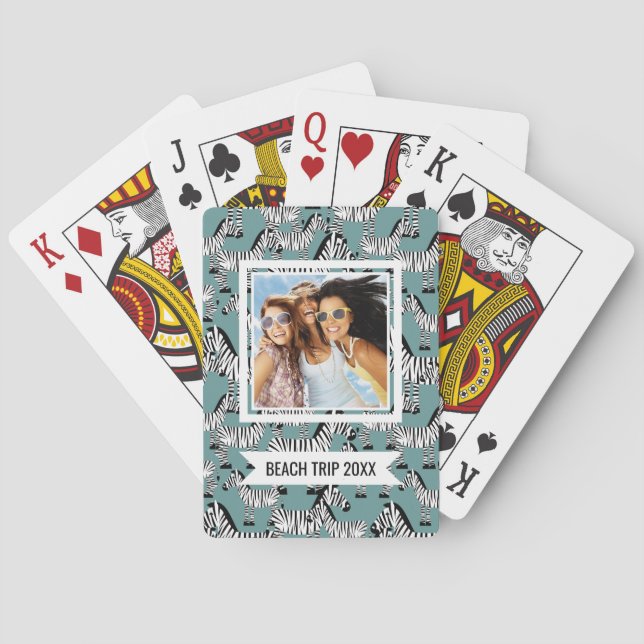 Lägg till ditt namn | ZEBRA MÖNSTRAD Casinokort (Baksidan)