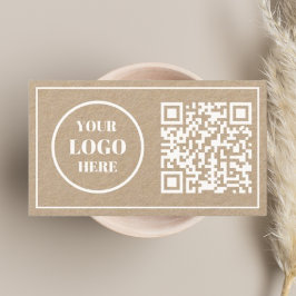 Lägg till ditt QR- eller Logotyp l Modern Rustic W Visitkort