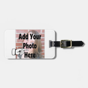 Lägg till ditt speciella foto Bild Bagagebricka