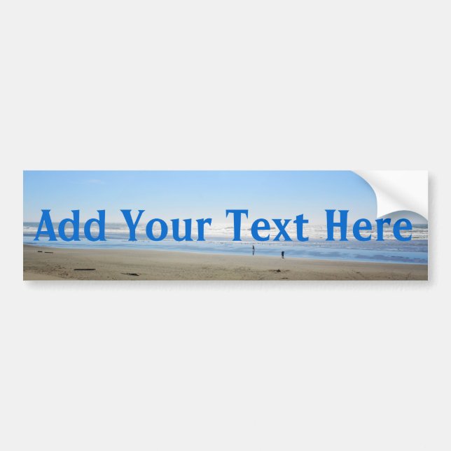 Lägg till ditt stötfångare för textstranden bildekal (Framsidan)