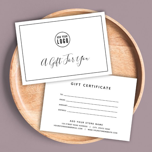 Lägg till ditt Svart Gräns-presentkort för Logotyp (Skapare uppladdad)