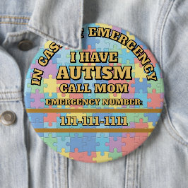 Lägg till ditt telefonnummer Autismknapp Knapp