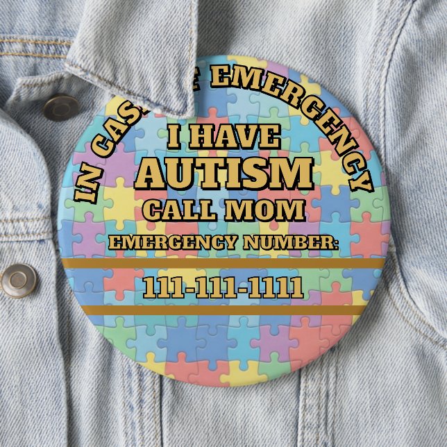 Lägg till ditt telefonnummer Autismknapp Knapp (In Situ)
