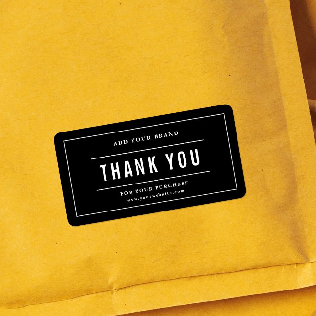 Lägg till ditt varumärke Tack White Gräns Anpassni Adressetikett (Skapare uppladdad)