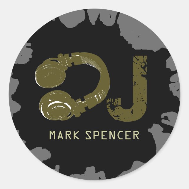 lägg till DJ namn Runt Klistermärke (Framsida)