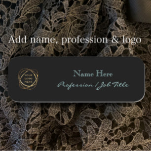 Lägg till egen Logotyp, Modern Elegant Aqua på sva Namnbricka