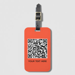 Lägg till egen QR-kodtext Scan Minimal Red Bagagebricka