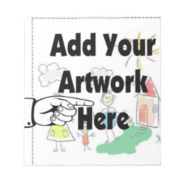 Lägg till egen teckning eller Barn teckning för gå Anteckningsblock