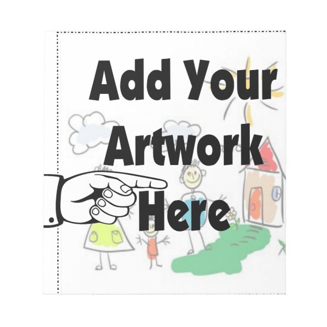 Lägg till egen teckning eller Barn teckning för gå Anteckningsblock (Framsida)