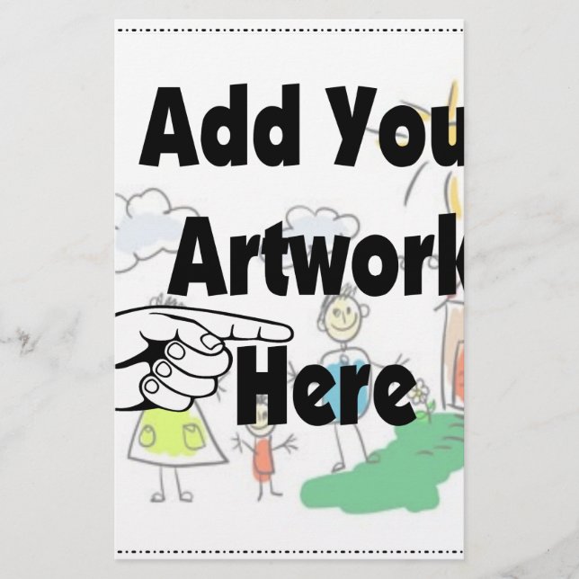 Lägg till egen teckning eller Barn teckning för gå Brevpapper (Framsida)