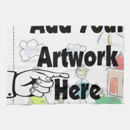 Lägg till egen teckning eller Barn teckning för gå Kökshandduk