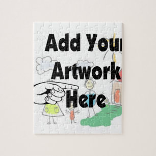 Lägg till egen teckning eller Barn teckning för gå Pussel