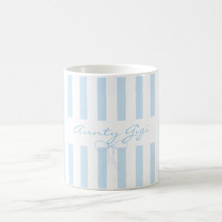 Lägg till egen text Faster babyblå randig  Kaffemugg