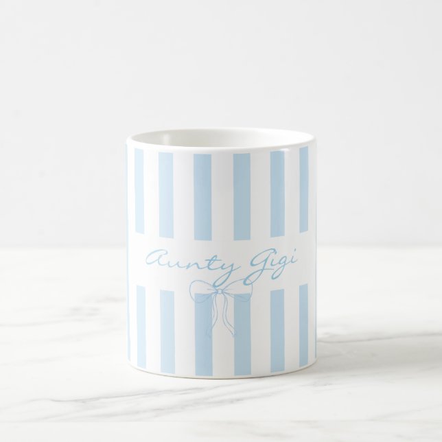 Lägg till egen text Faster babyblå randig  Kaffemugg (Center)