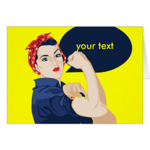 Lägg till egen text i rosie riveter hälsningskort