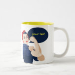 Lägg till egen text i rosie riveter Två-Tonad mugg<br><div class="desc">Lägg till er egen text för att rotera feminist och flickor i underbaren i humor i kväll för ett feministiskt bachelorettparti Rosie the Riveter står som en tidlös ikon av styrka, oberoende och egenmakt, som inspirerar oräkneliga kvinnor att anamma sin motståndskraft och individualitet. Att införliva hennes djärva själ i en...</div>