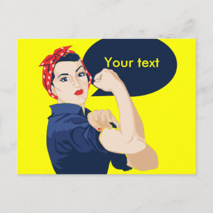 Lägg till egen text i rosie riveter vykort