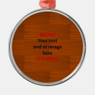 Lägg till egen text i träbaselyer julgransprydnad metall