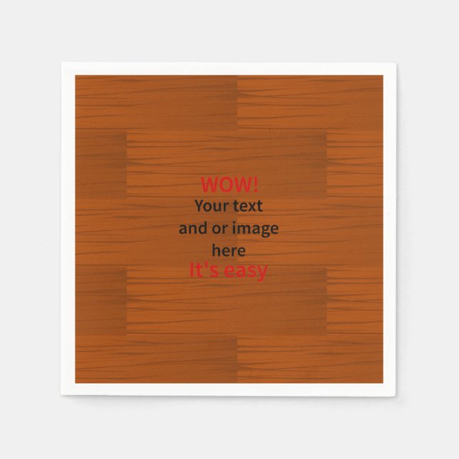 Lägg till egen text i träbaselyer pappersservett (Framsidan)