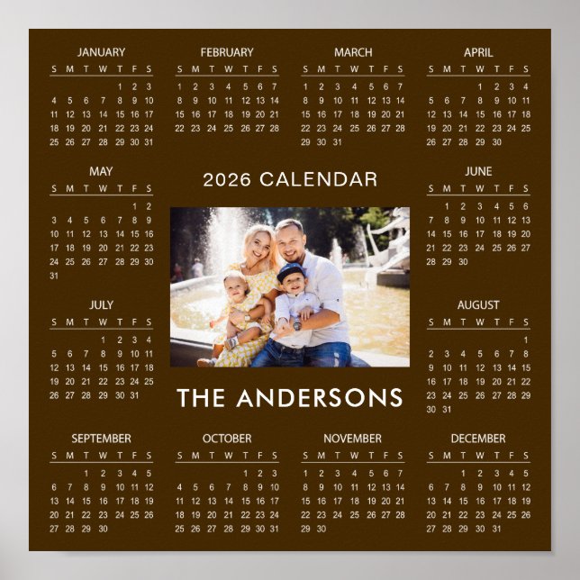Lägg till eget familjefoto 2026 Kalender |  Poster (Framsidan)