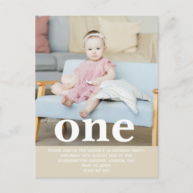 Lägg till eget foto Första födelsedagsfesten Vykort (Framsida)