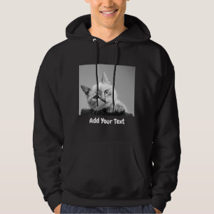 Lägg till eget foto med din text hoodie