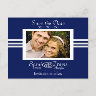 Lägg till eget foto - Mörkblå Meddelande Vykort