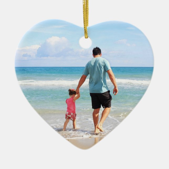 Lägg till eget foto och/eller egen text julgransprydnad keramik (Framsidan)