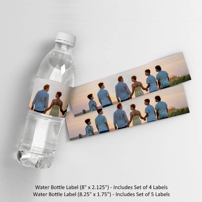 Lägg till eget foto och/eller egen text vattenflaskor etikett (Front of Water Bottle - These Labels Will Not Fit Other Bottles, They Will Only Fit Water Bottles)